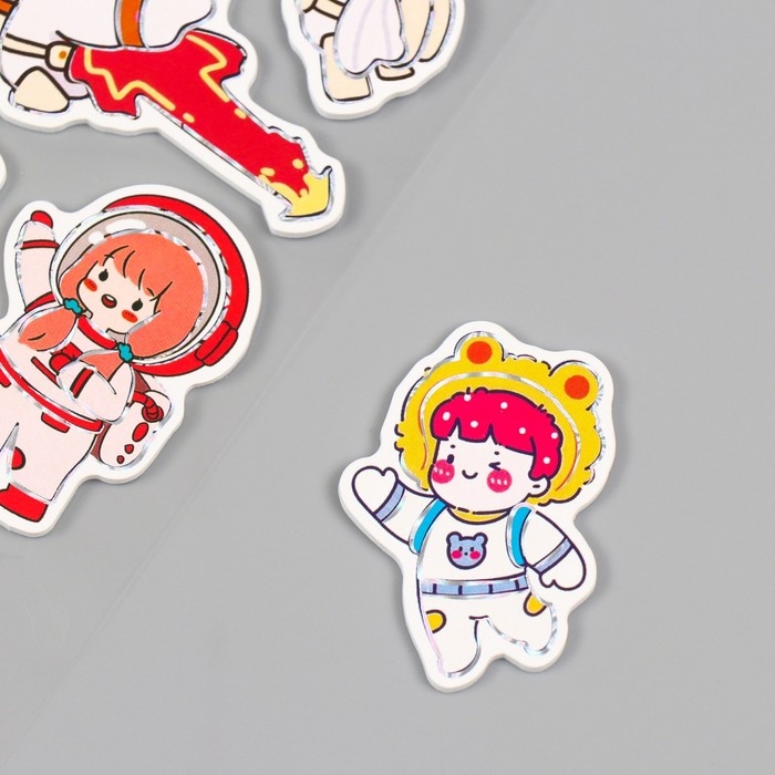 Наклейки для творчества бумага Наклейки для творчества бумага "Нежный космонавт" 15х30 см