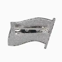 Брошь "Флаг России", триколор в серебре