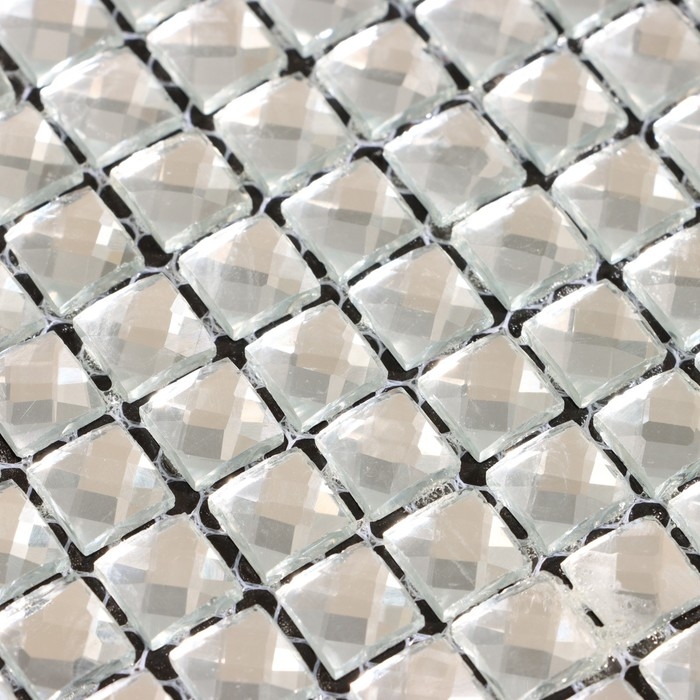 Панель самоклеящаяся 30*30см мозаика клетка серебристая Панель самоклеящаяся 30*30см мозаика клетка серебристая