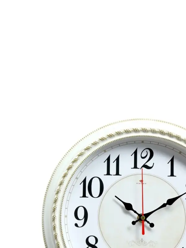 Часы настенные классические, бесшумные, плавный ход, d=28.5 см, белые, от батарейки 1&times;АА