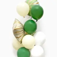 Воздушные шары "Зеленые грани" фольга, латекс, набор 12 штук