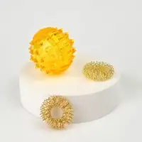 Массажёр для рук и ног, d=3.5 см, 2 кольца, жёлтый