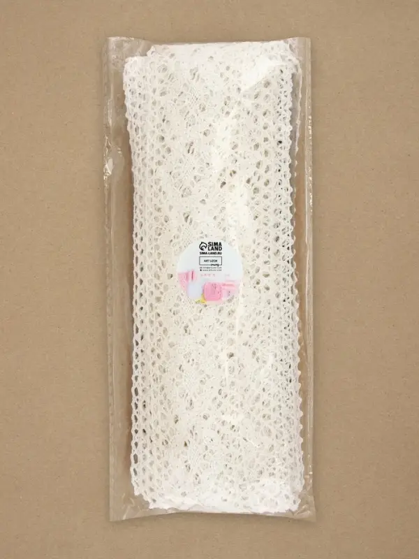 Кружево вязаное, 50 мм, 10&plusmn;1 м, белое