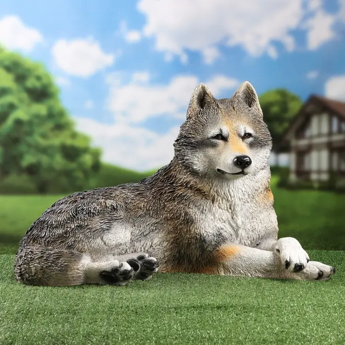 Садовая фигура из полистоуна &laquo;Волчица&raquo;, 43&times;44&times;65 см