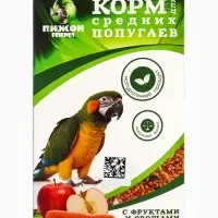 Корм &laquo;Пижон&raquo; для средних попугаев, с овощами и фруктами, 400 г