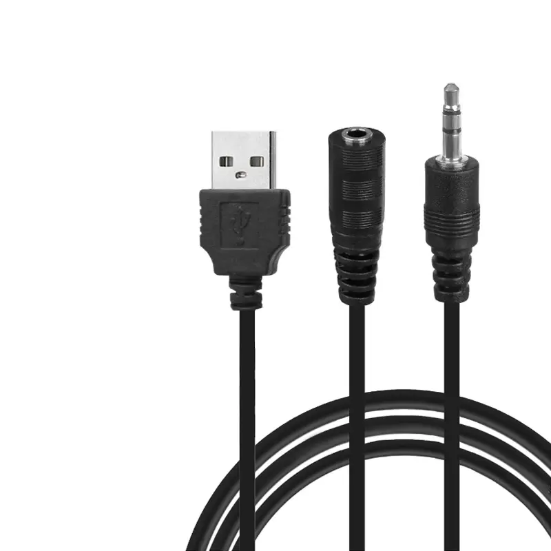 Переходник USB+ Jack 3.5 на AUX (мама) 25см РАСПРОДАЖА