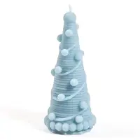 Свеча новогодняя &laquo;Ёлочка с шариками&raquo;, 145 г, 6&times;6&times;14 см, голубой
