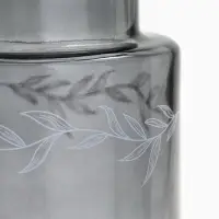 Ваза для цветов с деревянной подставкой из темного стекла, 25.5&times;10 см, 1.25 литра