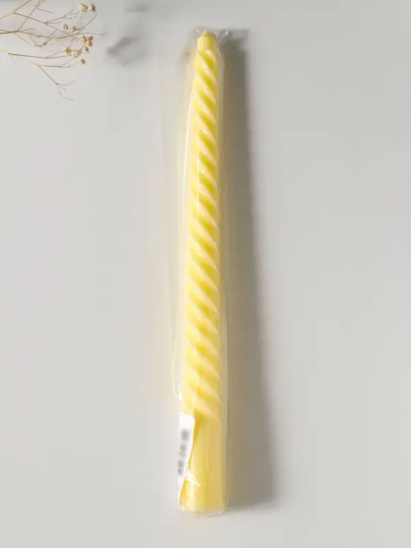 Свеча витая 25 см, 57 г, 5 ч, пастельно-жёлтый