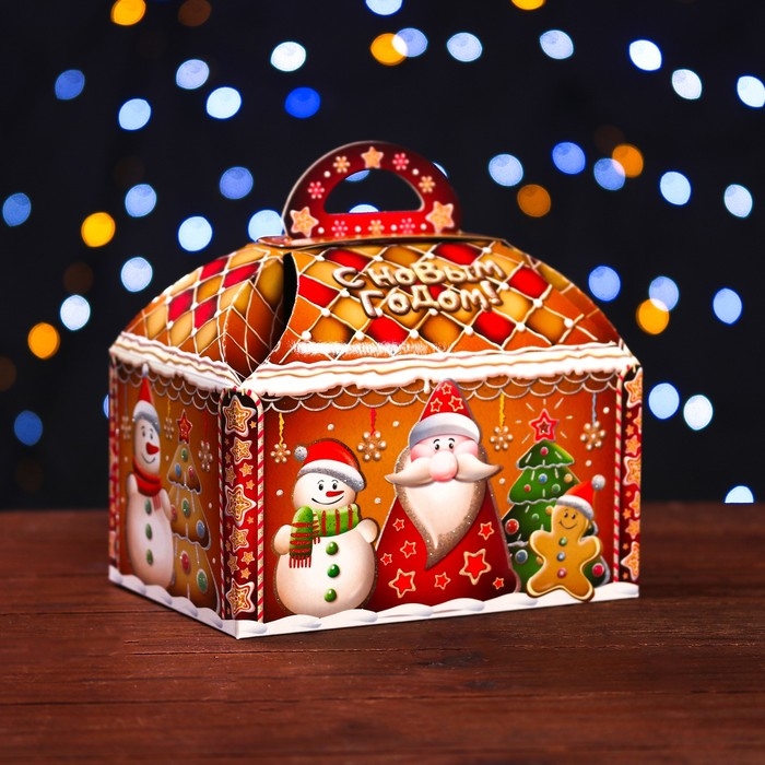 Подарочная коробка Подарочная коробка "Пряничный" 18,5 x 12,5 x 19 см.
