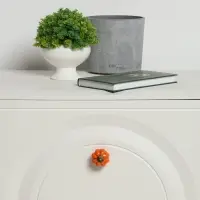 Ручка-кнопка PEONY Ceramics 001, керамическая, оранжевая