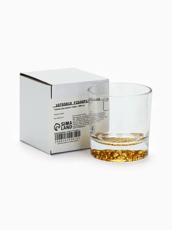 Стакан для виски стеклянный &laquo;Лев&raquo;, 280 мл