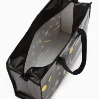 Сумка хозяйственная &laquo;Геометрия&raquo;, на молнии, 40&times;15&times;30 см, чёрная