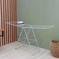 Сушилка для белья напольная складная, рабочая длина 21 м, цвет матовый серый