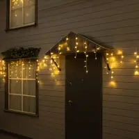 Гирлянда &laquo;Бахрома&raquo; 12&times;0.7 м, IP44, УМС, белая нить, 240 LED, свечение тёплое белое, 220 В