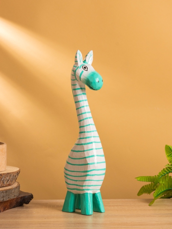 Сувенир «Зебра», 9×6×33 см, дерево, бело-бирюзовый Сувенир «Зебра», 9×6×33 см, дерево, бело-бирюзовый