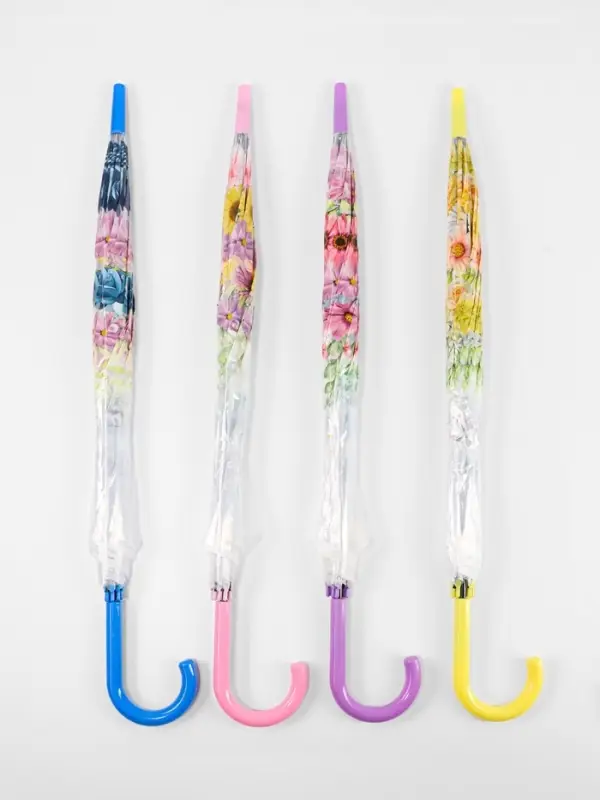 Зонт - трость полуавтоматический &laquo;Цветы&raquo;, 8 спиц, R=40/58 см, d=80 см, МИКС