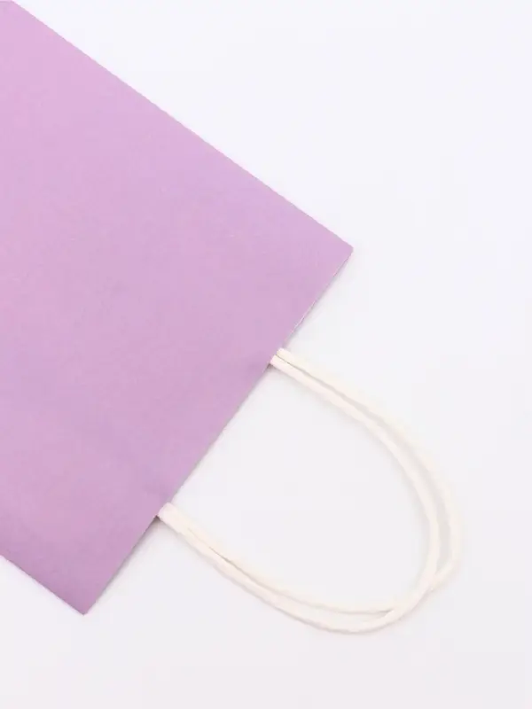 Пакет крафт под бутылку, Сиреневый, 14×8×32 см