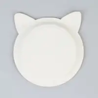 Тарелка одноразовая бумажная &laquo;Котик&raquo;, с объёмными ушками, d=18 см, 6 шт.