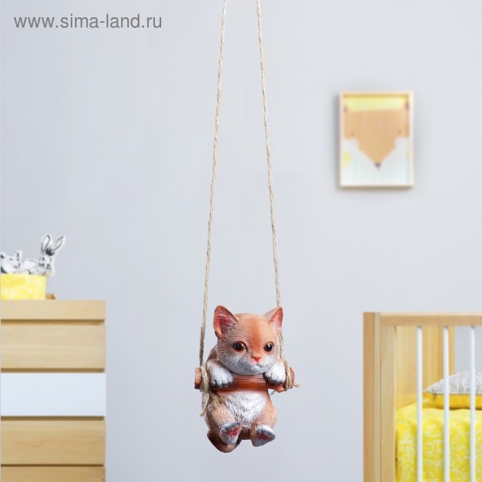 Подвесной декор  Подвесной декор "Котенок" 10х10х15см рыжий