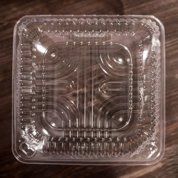 Контейнер одноразовый с неразъёмной крышкой ИП-9 А, пластик, 350 мл, 13×13×7.5 см, прозрачный