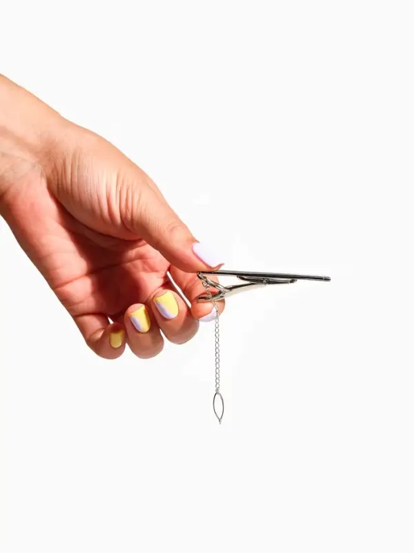 Зажим для галстука стальной &laquo;Классический&raquo;, квадраты с эмалью, чёрный в серебре