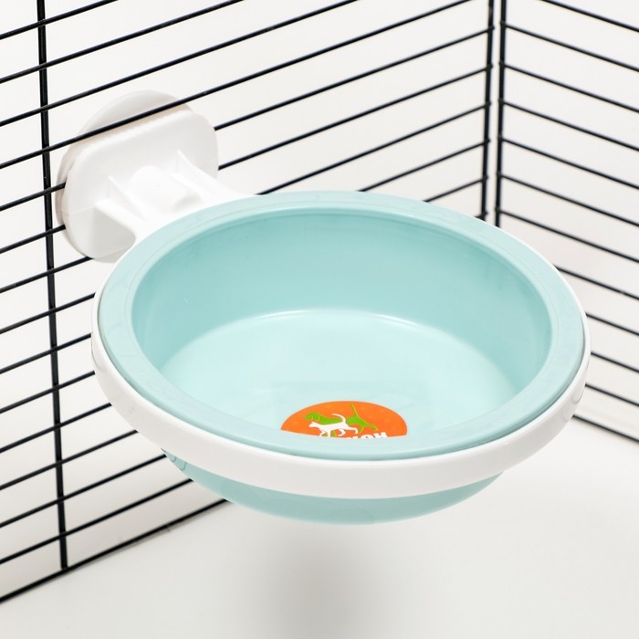 Миска съемная с креплением для клетки, 350 мл, голубой Миска съемная с креплением для клетки, 350 мл, голубой