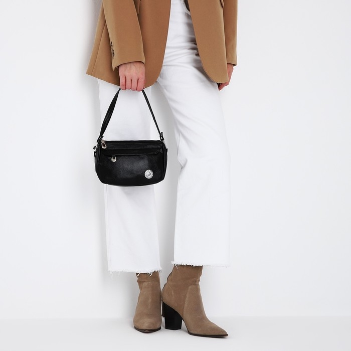 Сумка кросс-боди на молнии, цвет чёрный Сумка кросс-боди на молнии, цвет чёрный