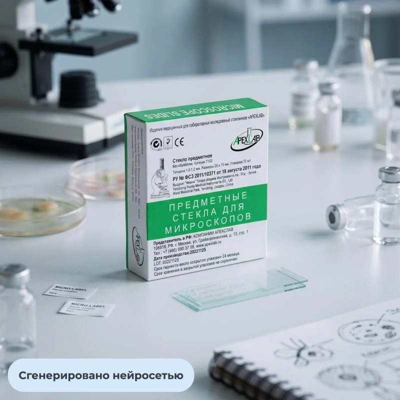 Стекло предметное 75х25х1,1 б/обработки Apexlab 7102 72 шт/уп