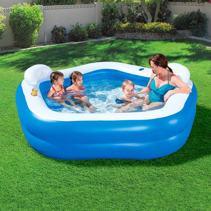 Бассейн надувной Bestway, 213×206×69 см, с сиденьями и подголовниками, от 6 лет, 54153 Бассейн надувной Bestway, 213×206×69 см, с сиденьями и подголовниками, от 6 лет, 54153