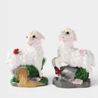 Фигурка декоративная &laquo;Барашка с ведром, лейкой&raquo;, полистоун, 8.7&times;5&times;11 см, МИКС