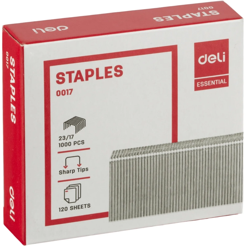 Скобы для степлера №23/17 Deli Е0017 оцинкованные 1000 шт./уп