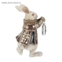 Фигурка-часы настольные полистоун &laquo;Белый кролик в камзоле&raquo;, 25&times;10&times;13.5 см
