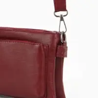 Сумка женская кросс-боди на молнии, 20.5&times;2&times;13 см, бордовая