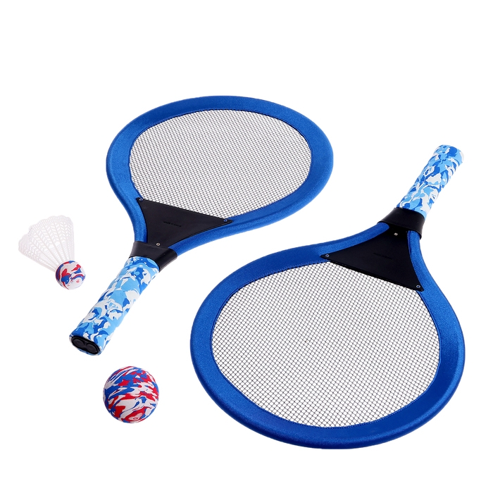 Набор для бадминтона, 2 ракетки, 50 см., волан, мяч, цвет МИКС Набор для бадминтона, 2 ракетки, 50 см., волан, мяч, цвет МИКС