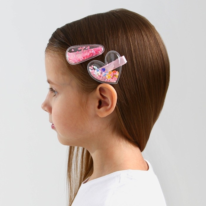 Заколки для волос «Украду твое сердечко», 2 шт. (шейкер) Заколки для волос «Украду твое сердечко», 2 шт. (шейкер)