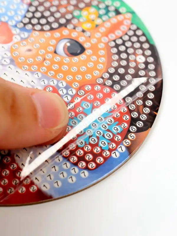 Алмазная мозаика на круглой подвеске 10&times;10 &laquo;Дед Мороз и Лошадка&raquo;