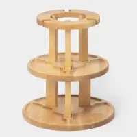 Менажница Adelica, 3-х ярусная с подставкой для вина, d=30&times;1.8 см, d=26&times;1.8 см, d=20&times;1.8 см, дерево берёза, в подарочной коробке