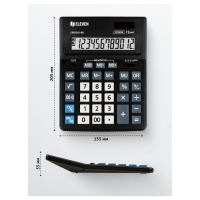 Калькулятор настольный Eleven Business Line CDB1201-BK, 12 разрядов, двойное питание, 155 х 205 х 35мм, черный