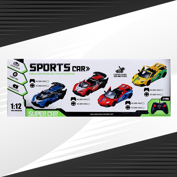 Машина радиоуправляемая «Купе», 1:12, открываются двери, работает от аккумулятора, цвет синий Машина радиоуправляемая «Купе», 1:12, открываются двери, работает от аккумулятора, цвет синий