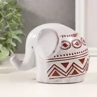 Фигурка керамика &laquo;Слонёнок. Этнические узоры&raquo;, белый состаренный, 8&times;12.5&times;9 см