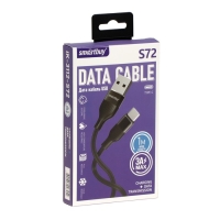 Кабель Smartbuy S72, Type-C - USB, 3 А, 1 м, зарядка + передача данных, черный