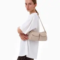 Сумка женская багет TEXTURA на молнии, 27&times;8&times;13 см, бежевая