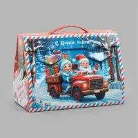 Подарочная коробка новогодняя &laquo;Новогодняя доставка&raquo; 175&times;250&times;125, для сладких подарков