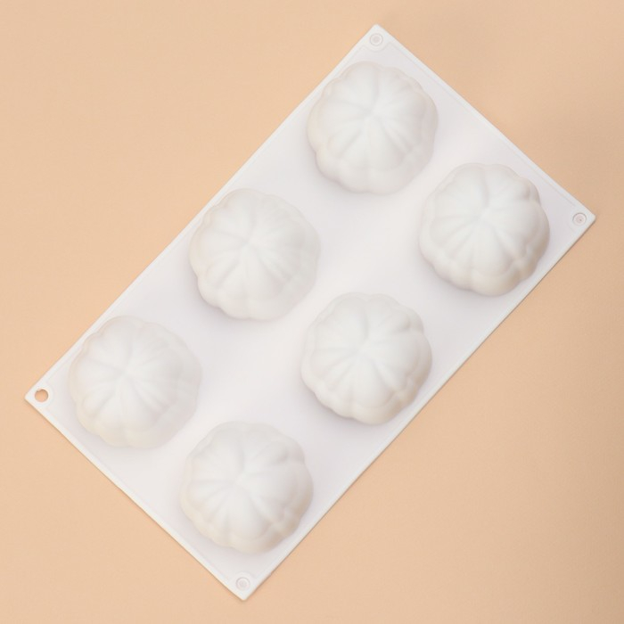 Форма для муссовых десертов и выпечки Доляна «Цветок», 30×17×5 см, 6 ячеек (d=7 см), цвет белый Форма для муссовых десертов и выпечки Доляна «Цветок», 30×17×5 см, 6 ячеек (d=7 см), цвет белый