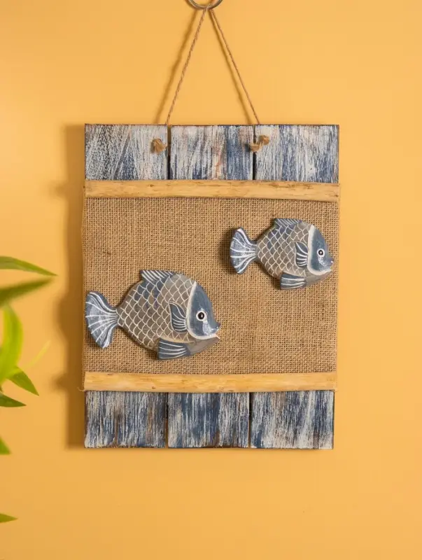 Панно плетёное «Пара рыбок», 25×4×55 см