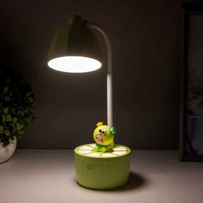 Лампа настольная RISALUX &laquo;Мини лягушонок&raquo;, светодиодная, 3 режима, 6.4 Вт, USB, салатовая, 10&times;10&times;37.5 см