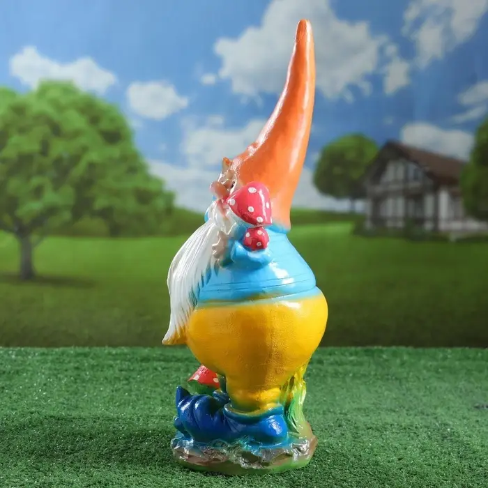 Садовая фигура из гипса &laquo;Гном с грибом&raquo;, 44&times;16&times;16 см, МИКС