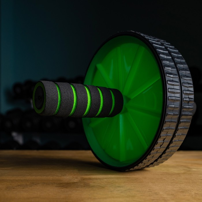 Ролик для пресса ONLYTOP, 2 колеса, цвет чёрный Ролик для пресса ONLYTOP, 2 колеса, цвет чёрный