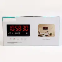 Часы электронные настенные, 47.5&times;25.3 см, синие цифры
